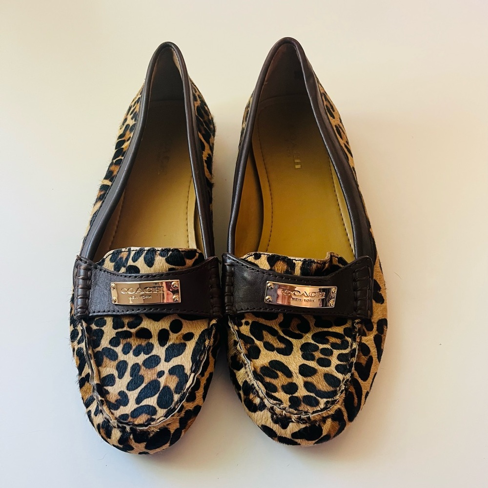 Coach cheetah print flats women size 6.5